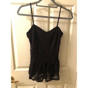 Black lace medium peplum shirt